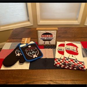 Grillin & Chillin Kitchen Linen & Decor Bundle